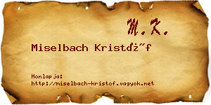 Miselbach Kristóf névjegykártya
